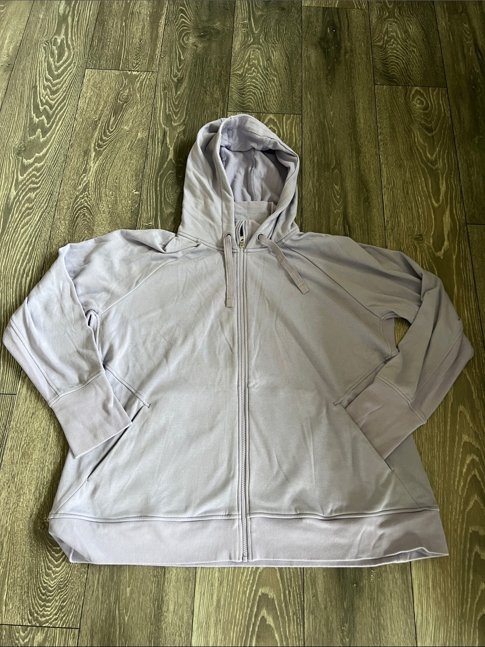 Athleta Light Gray Zip-Up Hooded Utility Jacket